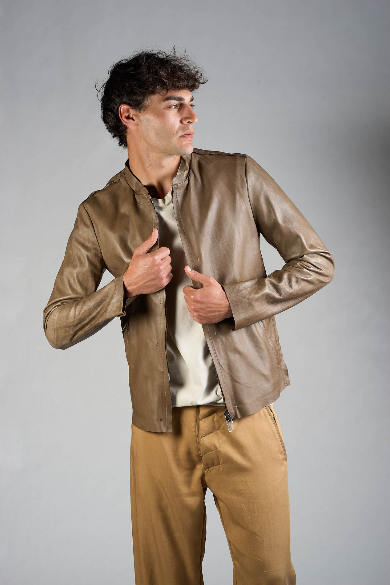 DANIELE BASTA LEATHER AND SILVER JACKET